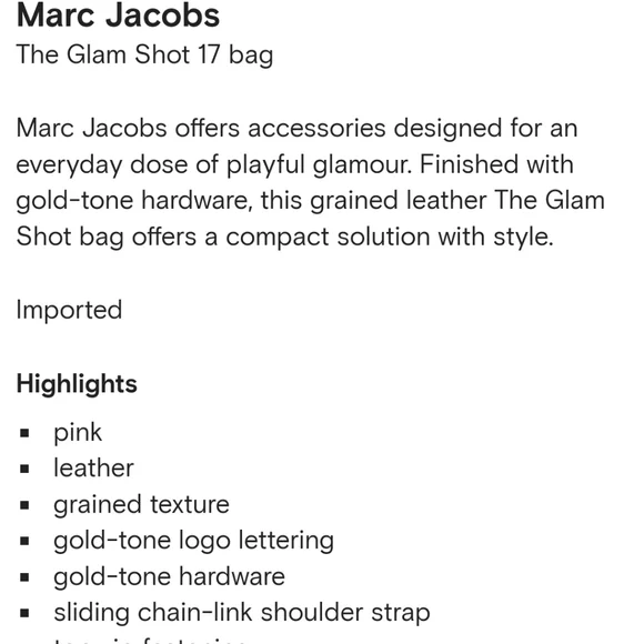 Marc Jacobs mini carrying bag